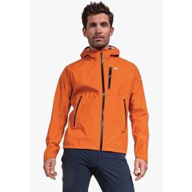 Schöffel Summer Hiking Jacket Tegelberg 2.5-Layer (waterproof and windproof, lightweight, breathable) orange/black men's