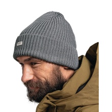 Schöffel Knitted Hat Oxley (Ribbed Structure, Foldover) grey - 1 piece