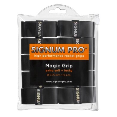 Signum Pro Overgrip Magic 0.75mm black 10-pack clip bag