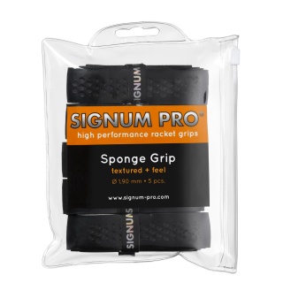 Signum Pro Basic Sponge Grip (profiled) 1.9mm black - 5 pack clip bag