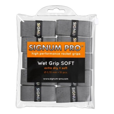 Signum Pro Overgrip Wet Soft 0.60mm grey 10-pack clip bag