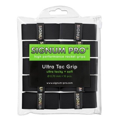 Signum Pro Overgrip Ultra Tac 0.70mm black 10-pack clip bag