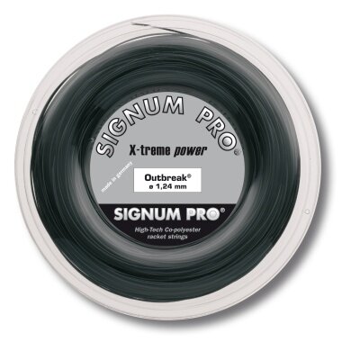 Signum Pro Tennis String Outbreak (Durability+Power) anthracite 100m roll