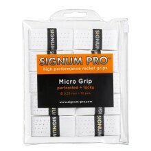 Signum Pro Overgrip Micro 0.55mm white 10-pack clip bag