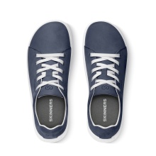 Skinners Sneaker Walker (Premium Leather, Wide Toe Box) Navy Blue/White