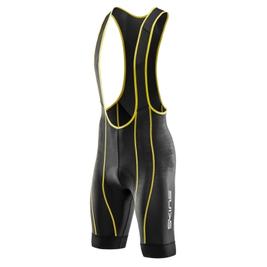 Skins Cycling Shorts Cycle Heritage Bib Short (bib shorts, integrated seat pad, close-fitting) black/yellow Men