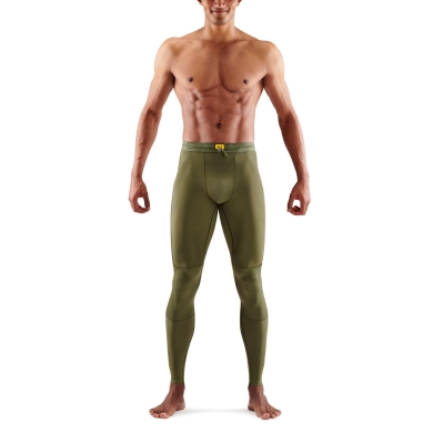 Skins Functional Pants 5-Series Tight Long (tight-fitting, compression) khaki green Men