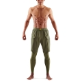 Skins Functional Pants 5-Series Superpose Long Tight (2-in-1 Skins Tights with Overpants) Khaki Green Men