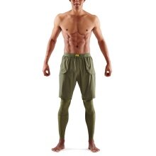 Skins Functional Pants 5-Series Superpose Long Tight (2-in-1 Skins Tights with Overpants) Khaki Green Men