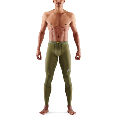 Skins Functional Pants 3-Series Tight Long (tight-fitting) khaki green Men