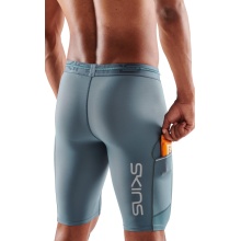 Skins Functional Pants 3-Series Half Tight Short (tight-fitting) blue-gray Men