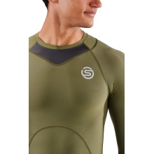 Skins Functional Underwear Long Sleeve Shirt 3-Series (tight-fitting) khaki green Men