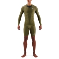 Skins Functional Underwear Long Sleeve Shirt 3-Series (tight-fitting) khaki green Men