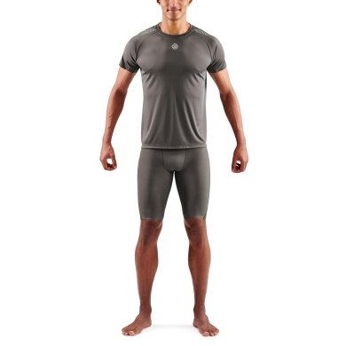 Skins Training T-shirt 3-Series (100% Polyester, Mesh Inserts) charcoal grey Men