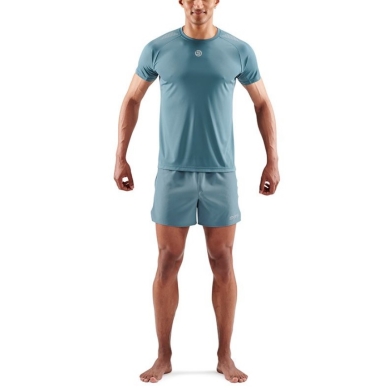 Skins Training T-shirt 3-Series (100% Polyester, Mesh Inserts) blue/grey Men