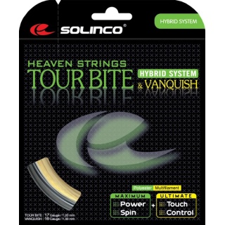 Solinco Tennis String Tour Bite & Vanquish Hybrid (Durability+Comfort) 12m Set