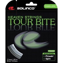 Stringing with tennis string Solinco Tour Bite (Durability+Spin) silver