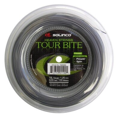 Solinco Tennis String Tour Bite (Durability+Spin) silver 100m Roll