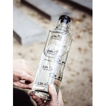 soulbottles drinking bottle stay hydrated glass (glass bottle, ceramic lid, stainless steel handle) 1 litre transparent