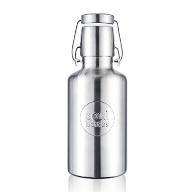 soulbottles drinking bottle steel light Plain (stainless steel, stainless steel handle) 500ml silver