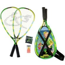 Speedminton® Set Junior (2x rackets 6-12 years, 2x Speeder, bag) blue/green/yellow