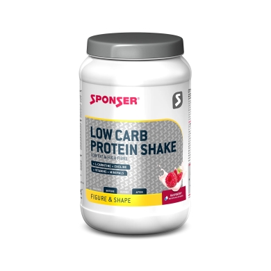 Sponser Low Carb Protein Shake (high-quality protein from whey, milk and egg) Raspberry 550g tin