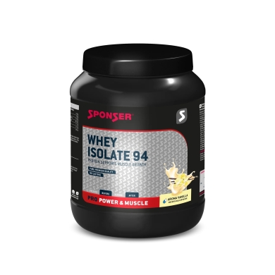 Sponser Whey Isolate 94 Protein Powder (pure Whey Isolate CFM, maximum protein content, lactose-free) Vanilla 850g tin