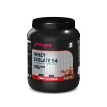 Sponser Whey Isolate 94 Protein Powder (pure Whey Isolate CFM, max. protein content, lactose-free) Chocolate 850g tin