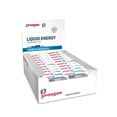 Sponser Liquid Energy Salty Sachets (Carbohydrate Gel for Long-Lasting Energy Supply) 40x35g Box