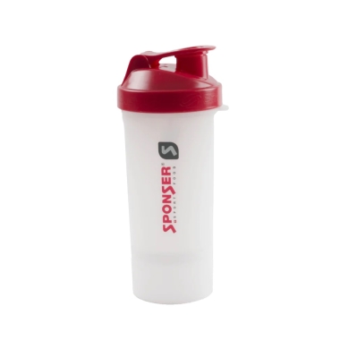 Sponser Drink Bottle Smart Shaker Original 600ml + Powder Compartment white/red