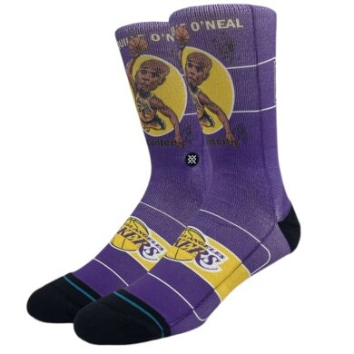 Stance Daily Sock Crew Shaq Retro Big Head purple/yellow/black - 1 Pair