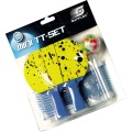 Sunflex Table Tennis Racket Set MINI with 2 Mini Rackets, Plastic Ball and Net with Suction Cups, in Blister Packaging