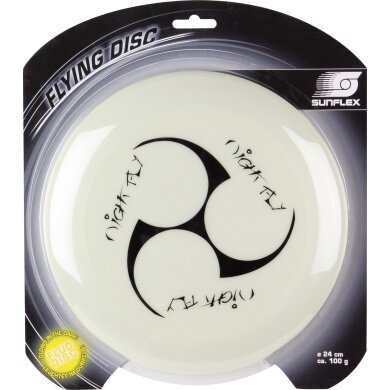 Sunflex Frisbee Night Fly white - glows in the dark -