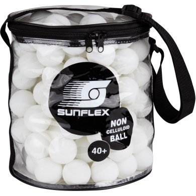 Sunflex Table Tennis Ball Box (including Carry Bag, Plastic Ball 40+) white - 144 balls