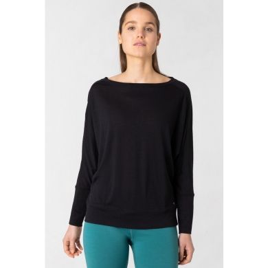 super natural Yoga Long Sleeve Shirt Kula Top (Merino Wool) black Women