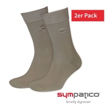 Sympatico Daily Business Crew Socks with Side Design (Business Knee-High Socks, made of cotton) sand brown - 2 pairs