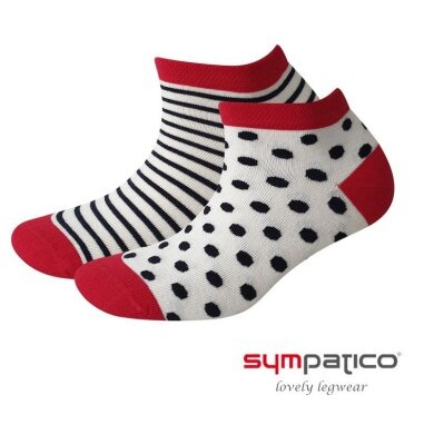 Sympatico Daily Sock Sneaker Marina (Cotton) patterned beige/blue/red - 2 pairs