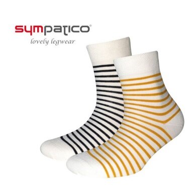 Sympatico Daily Sock Small Line (Cotton) Short Socks beige/navy/amber - 2 Pairs