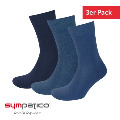 Sympatico Daily Sock Basic Line (Cotton) denim blue/navy blue - 3 Pairs