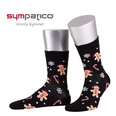 Sympatico Day Socks Crew Gingerbread Man (Christmas) - black - 1 pair