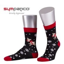 Sympatico Day Socks Crew Reindeer Snowflake (Christmas) - black - 1 pair