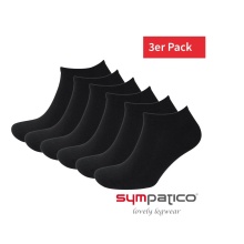 Sympatico Daily Sock Sneaker Basic Line (Cotton) black - 3 pairs