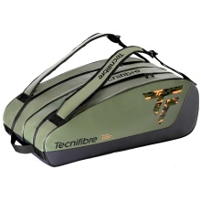 Tecnifibre Tennis Racket Bag Tour Endurance (Racket Bag, 2 Main Compartments) khaki green 12-piece