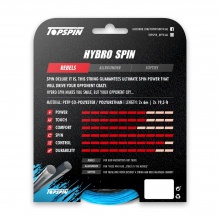 Topspin Tennis String Hybro Spin (Durability+Spin) black/blue 12m Set