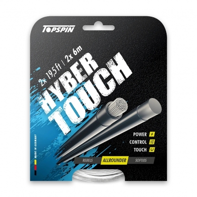 Topspin Tennis String Hyber Touch (Power+Control) silver 12m Set