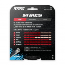 Stringing with tennis string Topspin Max Rotation (Durability+Spin) black