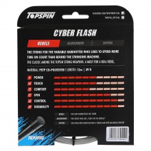 Stringing with tennis string Topspin Cyber Flash silver