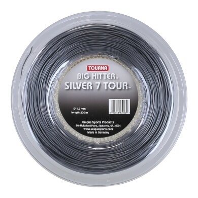 Tourna Tennis String Big Hitter Silver 7 Tour (Power+Spin) 220m Roll