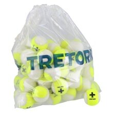 Tretorn Tennis Balls Plus Training (pressureless) yellow/white 72 pieces in Polybag