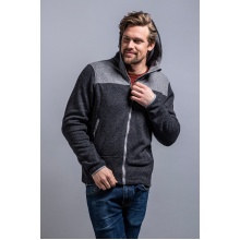 Tatonka Knitted Fleece Jacket Lakho with Hood (warm, Natural Fibres) dark grey Men